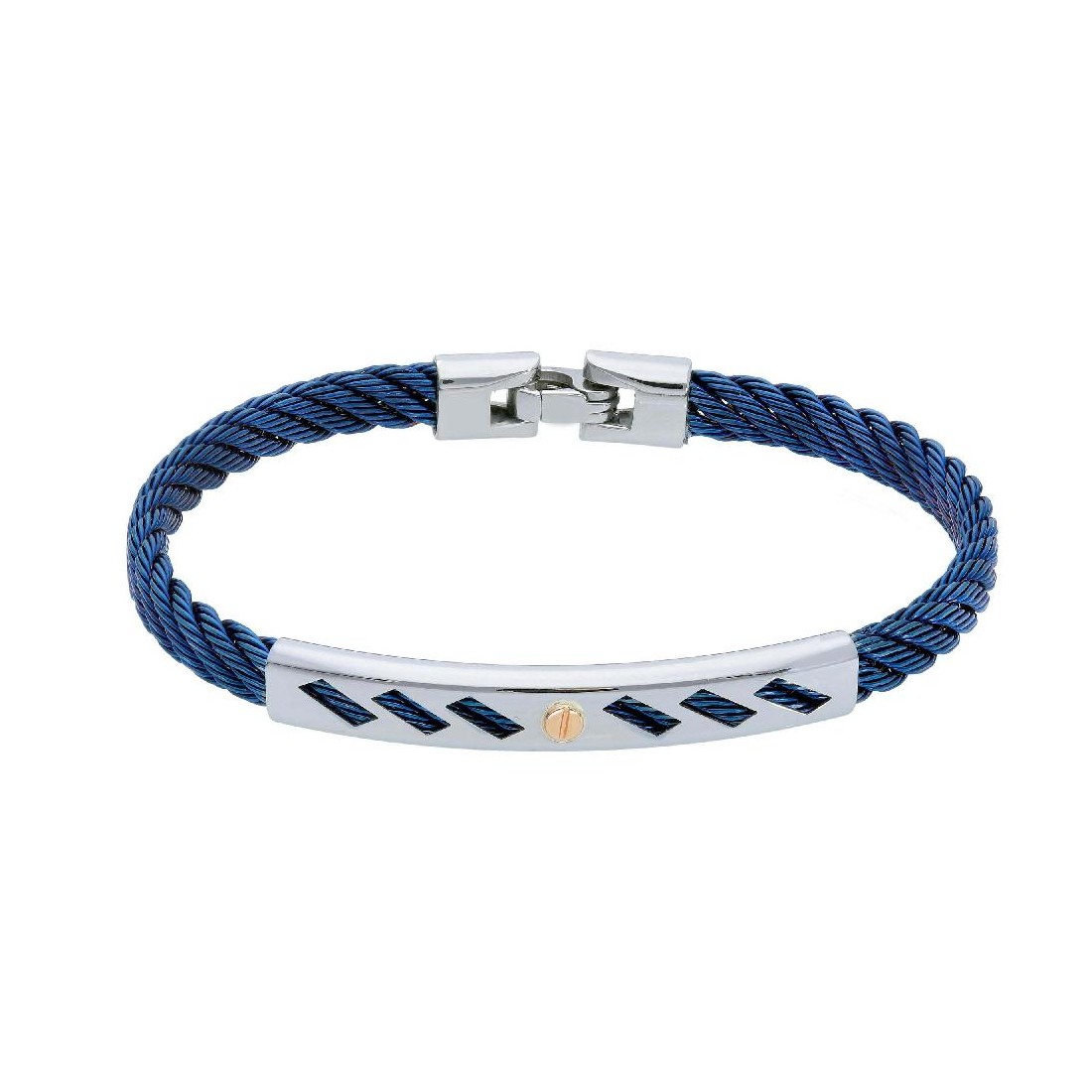 Bracciale in oro giallo 750/ooo e acciaio