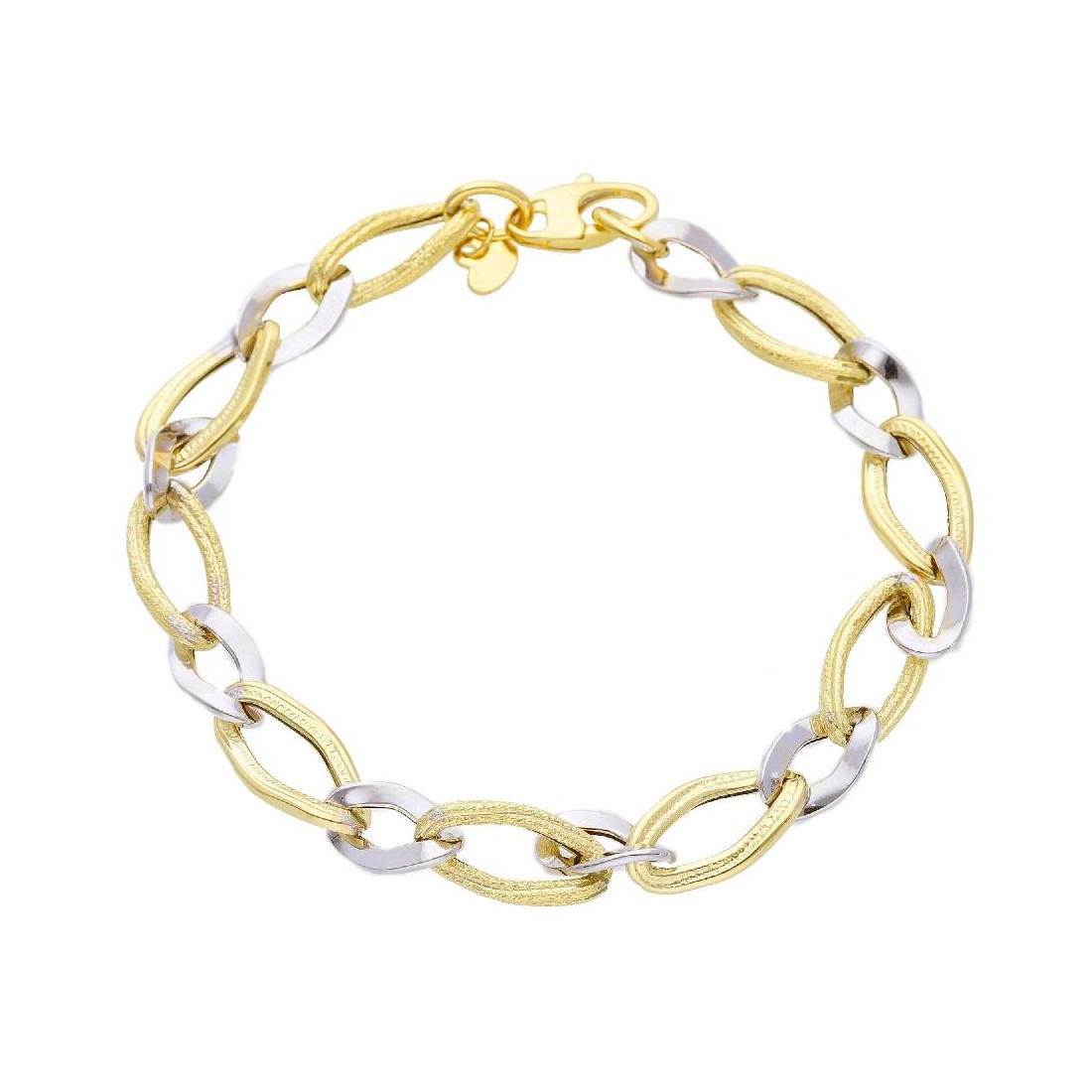 Bracciale in oro giallo e bianco 750/°°°