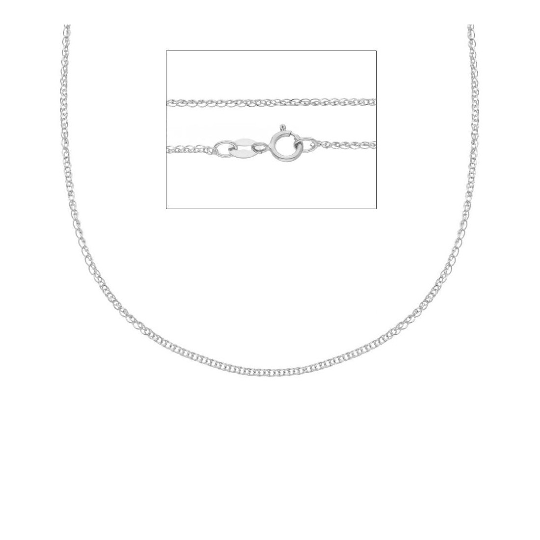 Catena spiga in oro bianco 750/ooo