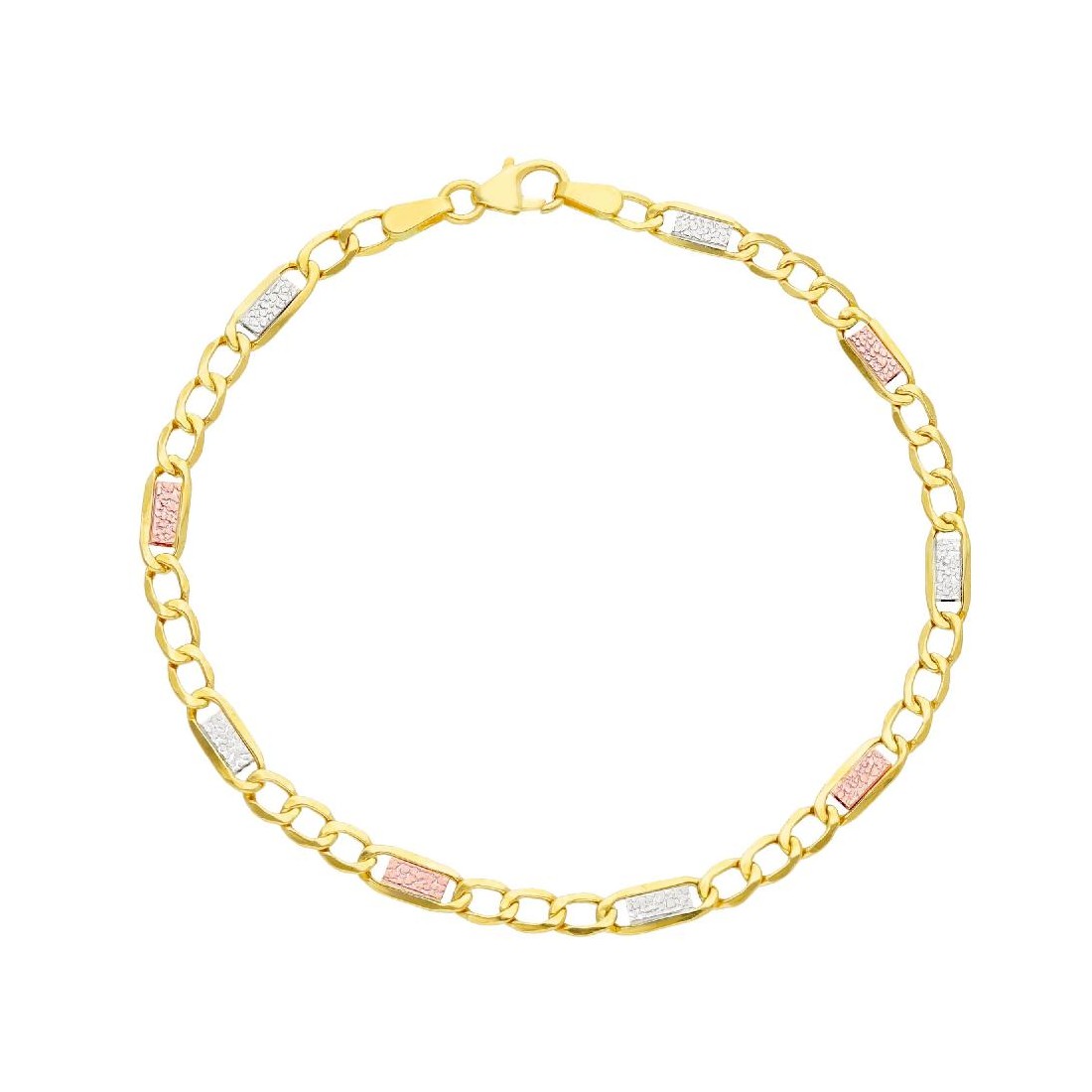 Bracciale catena in oro tre colori 750/°°°
