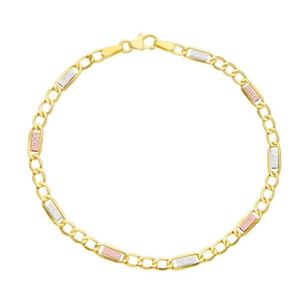 Bracciale catena in oro tre colori 750/°°°