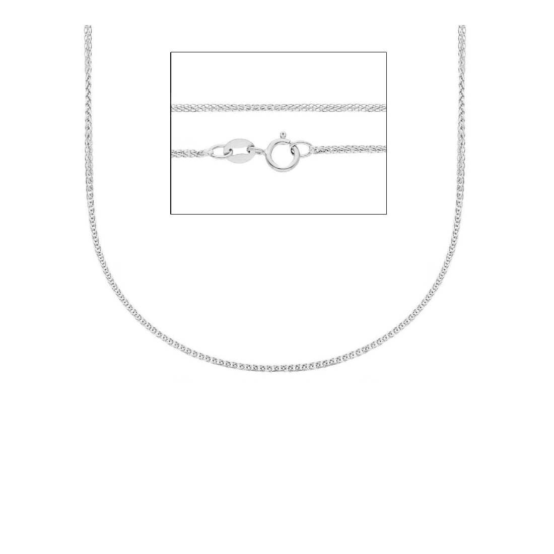 Catena spiga in oro bianco 750/ooo