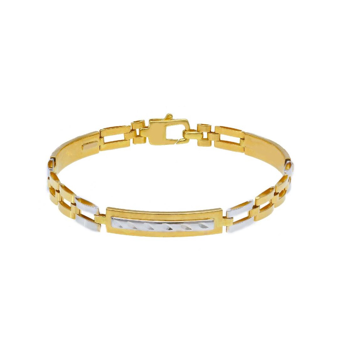 Bracciale in oro giallo e bianco 750/°°°