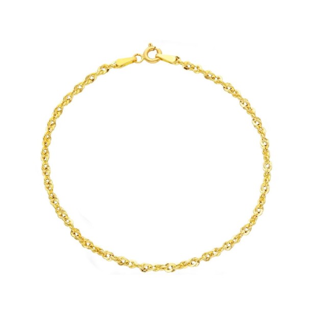 Bracciale catena corda in oro giallo 750/ooo