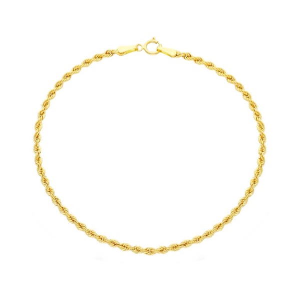 Bracciale catena corda in oro giallo 750/ooo