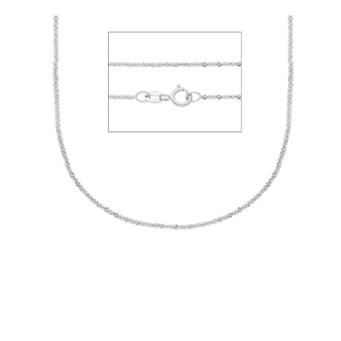 Catena criss cross in oro bianco 750/°°°