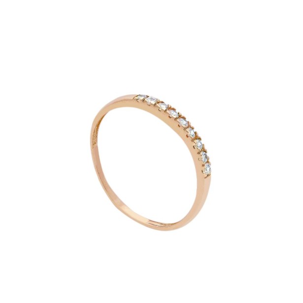 Anello riviere in oro giallo 750/ooo e zirconia cubica