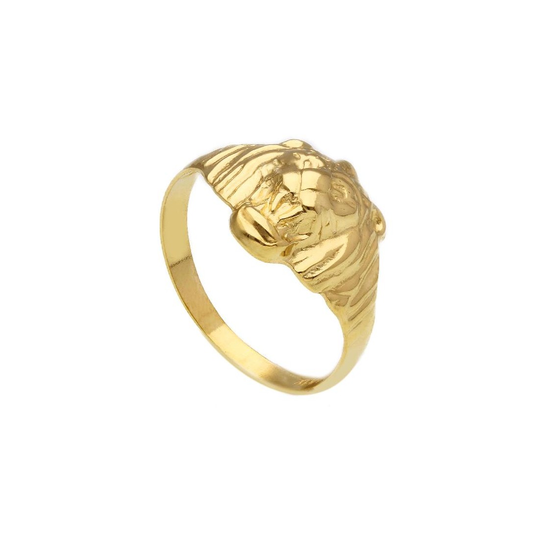 Anello in oro giallo 750/°°° con leone
