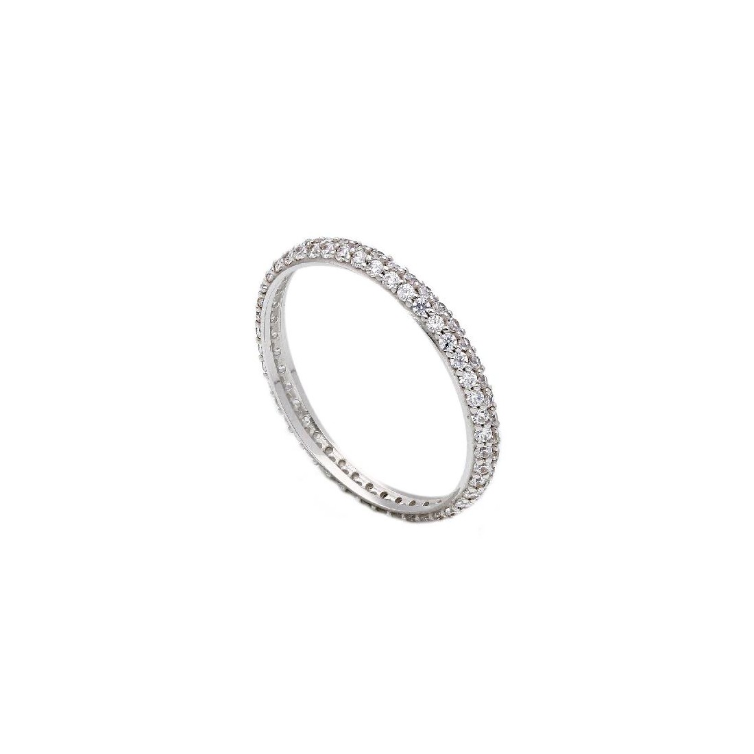 Anello eternity  in oro bianco 750/ooo e zirconia cubica