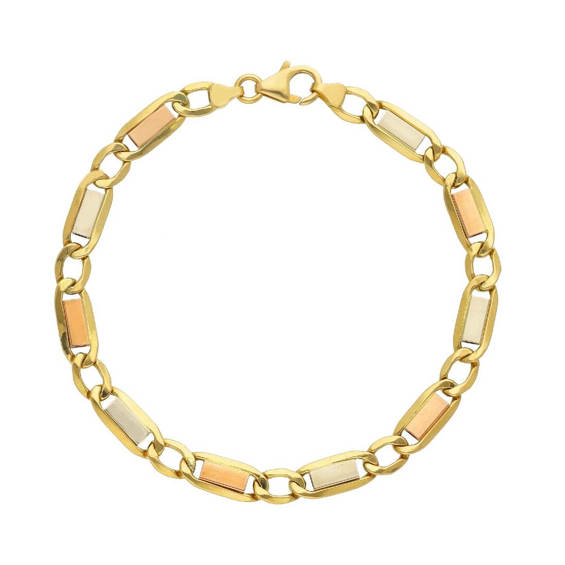 Bracciale catena in oro tre colori 750/°°°