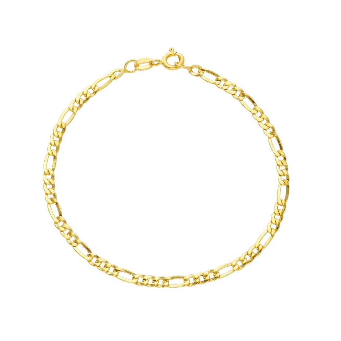 Bracciale catena figaro in oro giallo 750/°°°