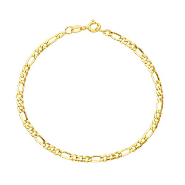 Bracciale catena figaro in oro giallo 750/°°°