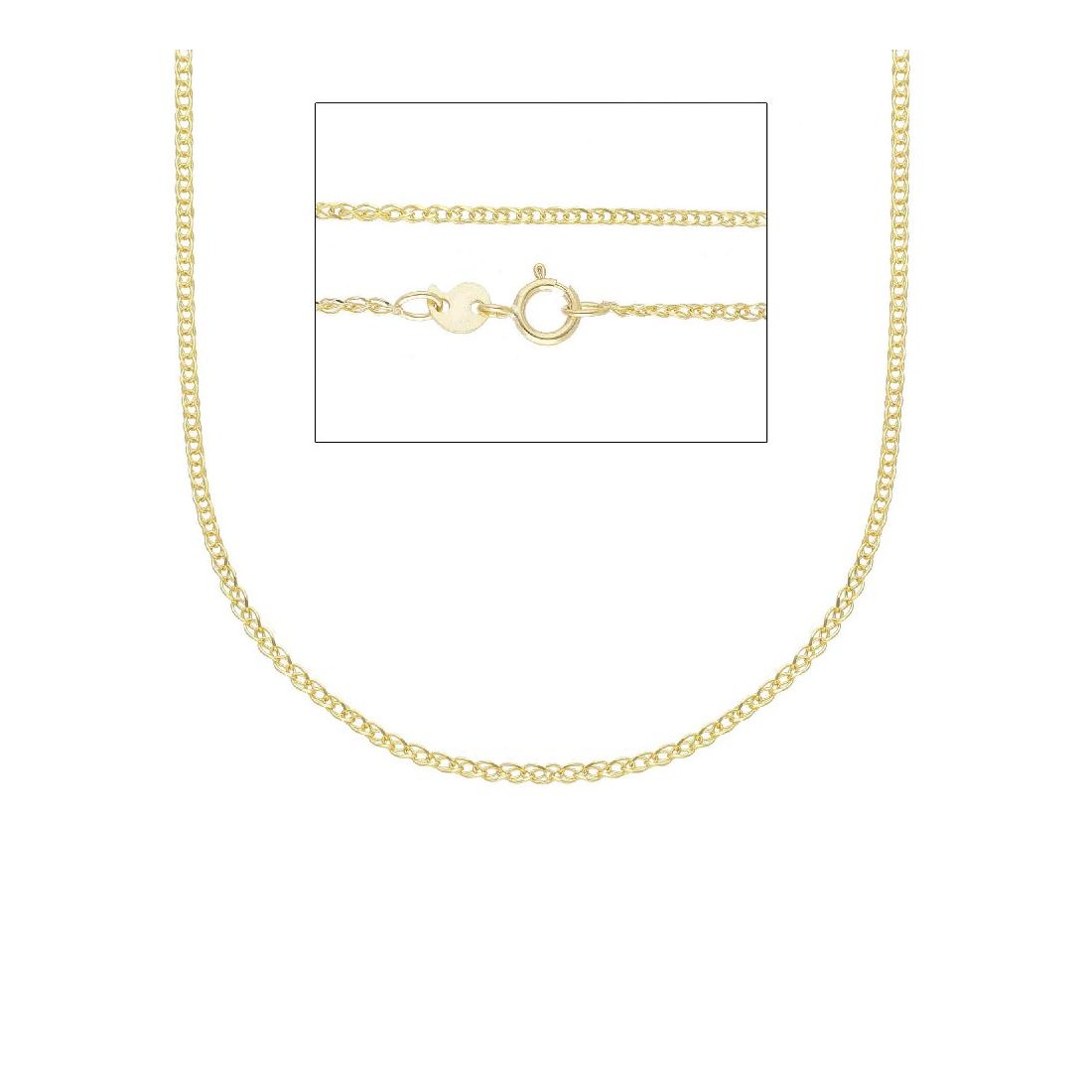 Catena spiga in oro giallo 375/°°°