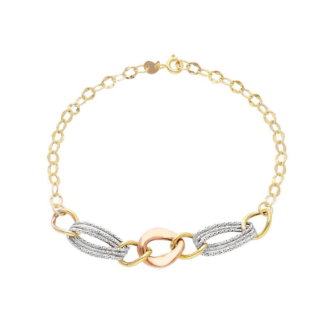 Bracciale in oro tre colori 375/°°°