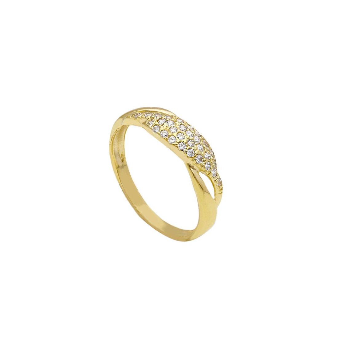 Anello in oro giallo 375ooo e zirconia cubica