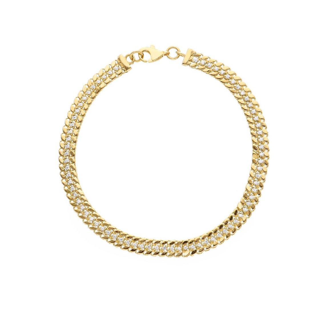 Bracciale in oro giallo 375/ooo e zirconia cubica