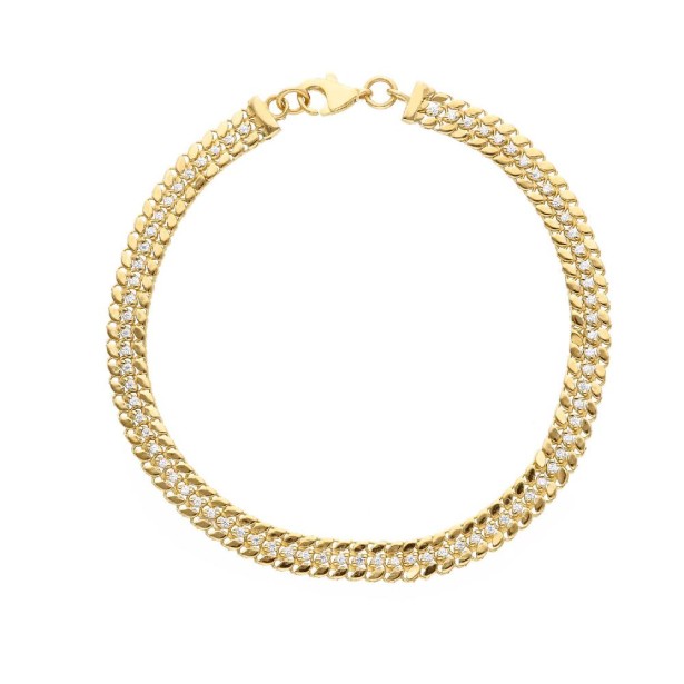 Bracciale in oro giallo 375/ooo e zirconia cubica