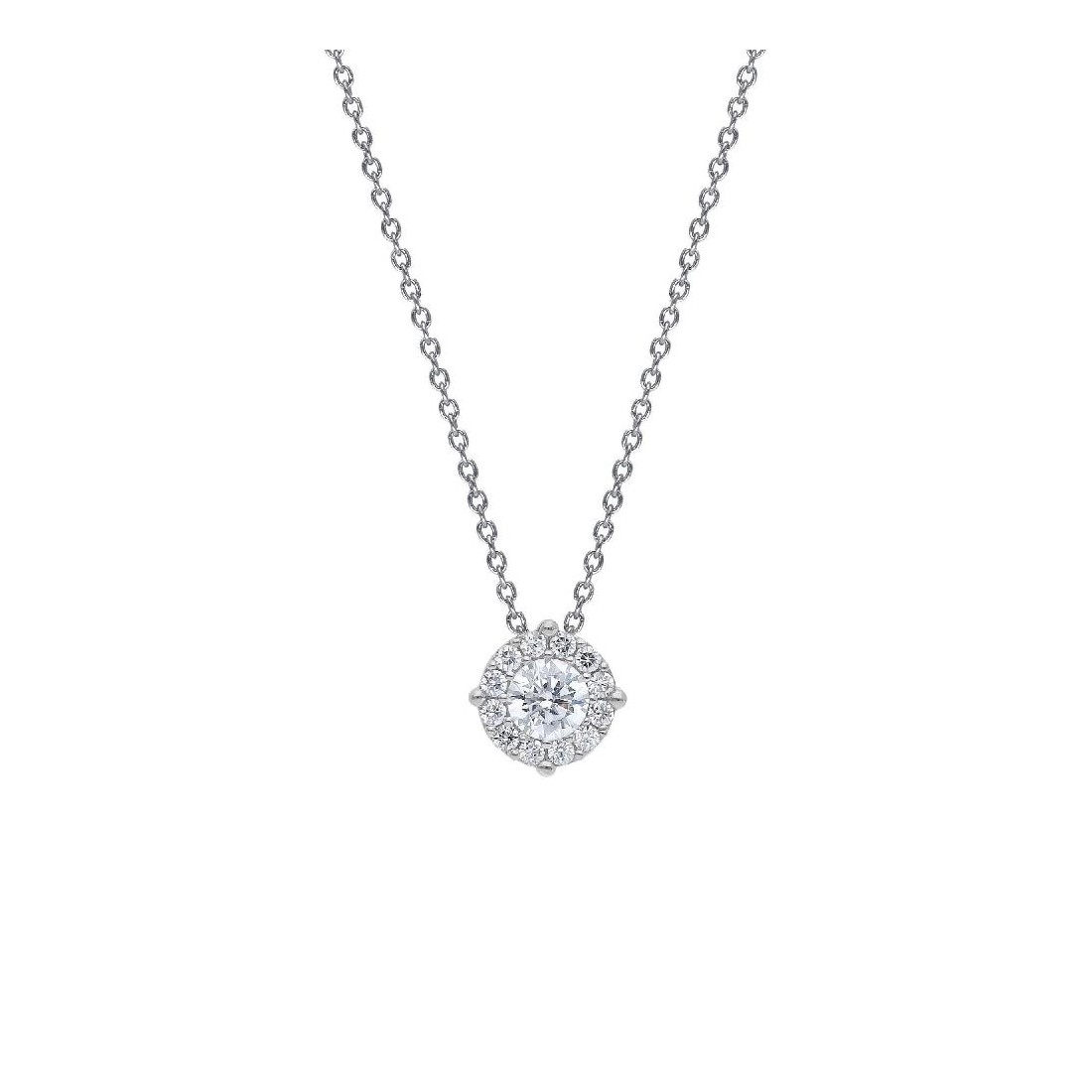 Girocollo punto luce in oro bianco 375/ooo e zirconia cubica