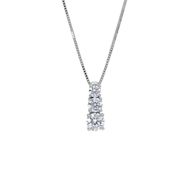 Girocollo trilogy in oro bianco 375/ooo e zirconia cubica