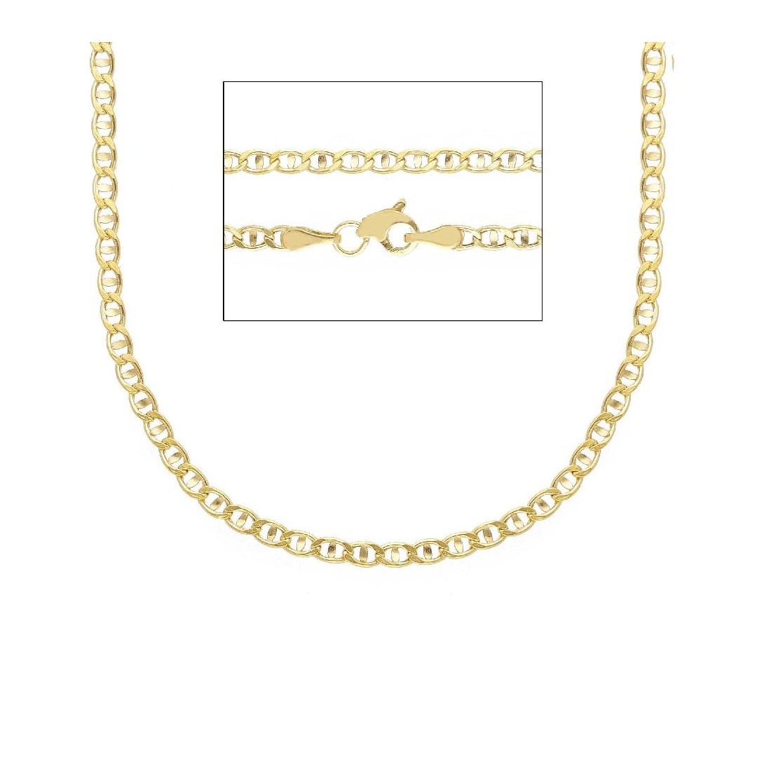 Catena traversino in oro giallo 375/°°°