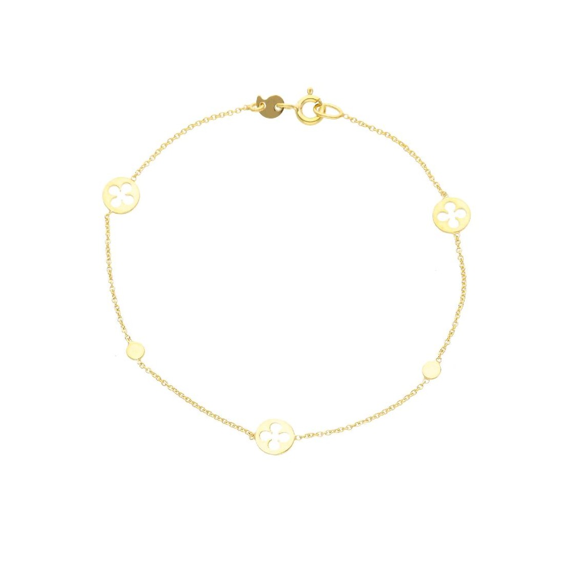 Bracciale in oro giallo 375/ooo con fiore