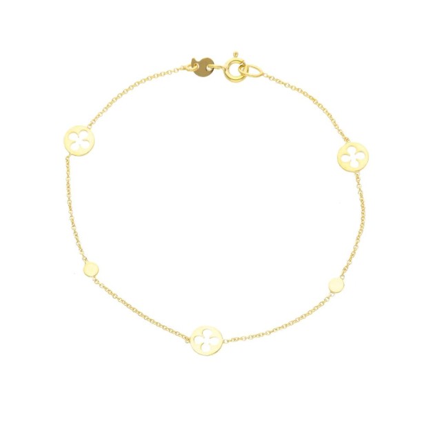 Bracciale in oro giallo 375/ooo con fiore