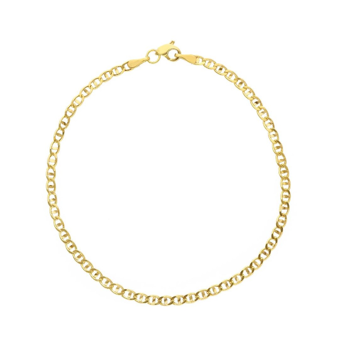 Bracciale catena traversino in oro giallo 375/°°°