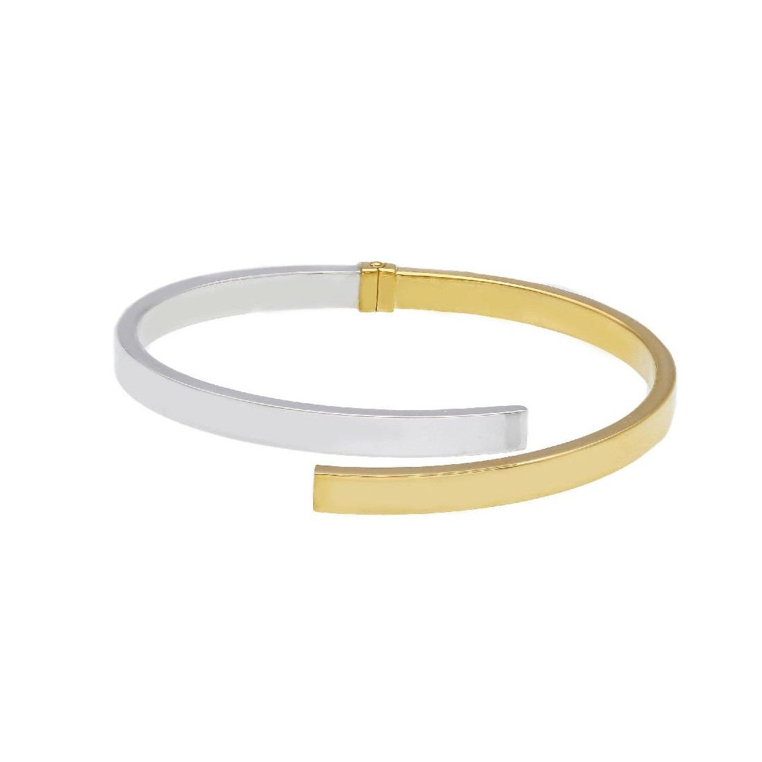 Bracciale rigido in oro giallo e bianco 375/ooo