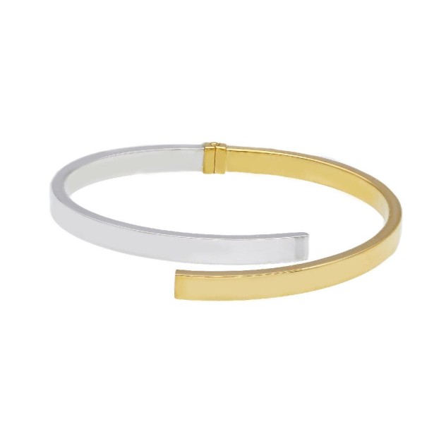 Bracciale rigido in oro giallo e bianco 375/ooo