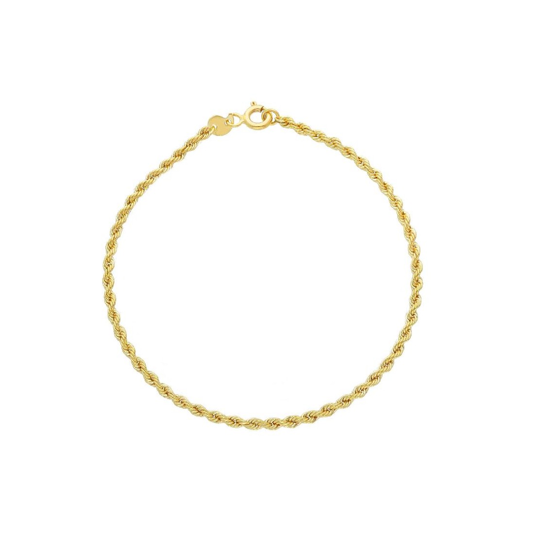 Bracciale catena corda in oro giallo 375/°°°