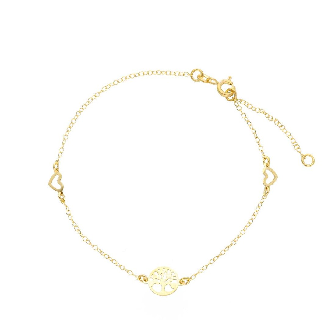 Bracciale in oro giallo 375/°°° con charms