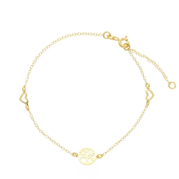 Bracciale in oro giallo 375/°°° con charms