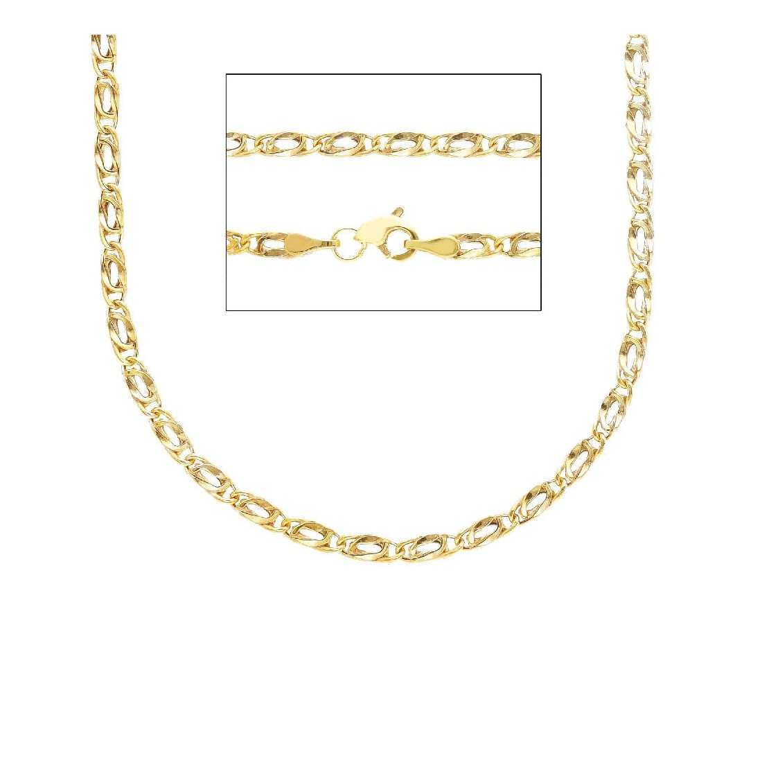 Catena occhio di pernice in oro giallo 375/°°°