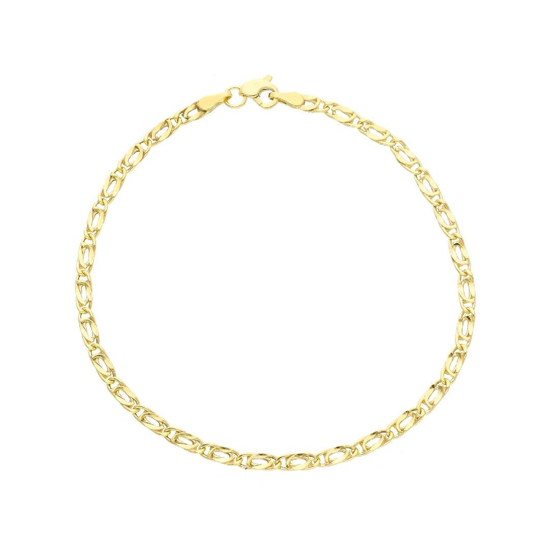 Bracciale catena occhio di pernice in oro giallo 375/°°°