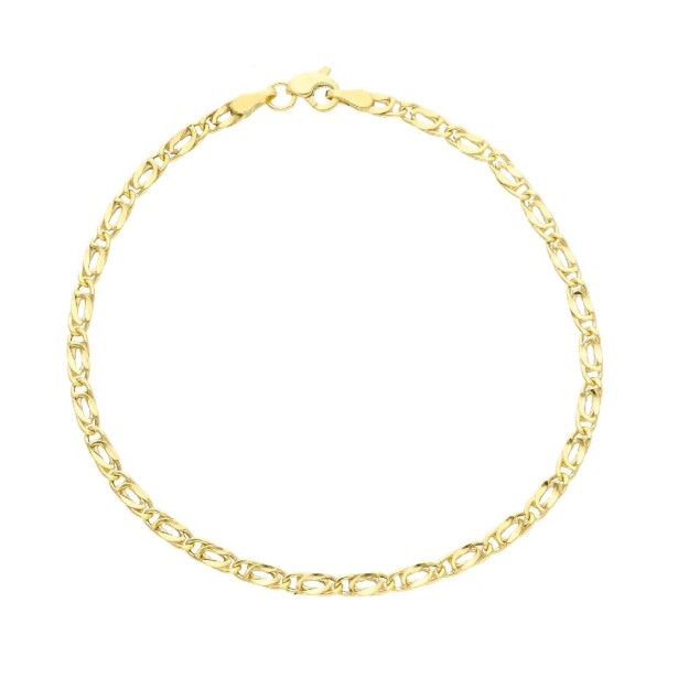 Bracciale catena occhio di pernice in oro giallo 375/°°°