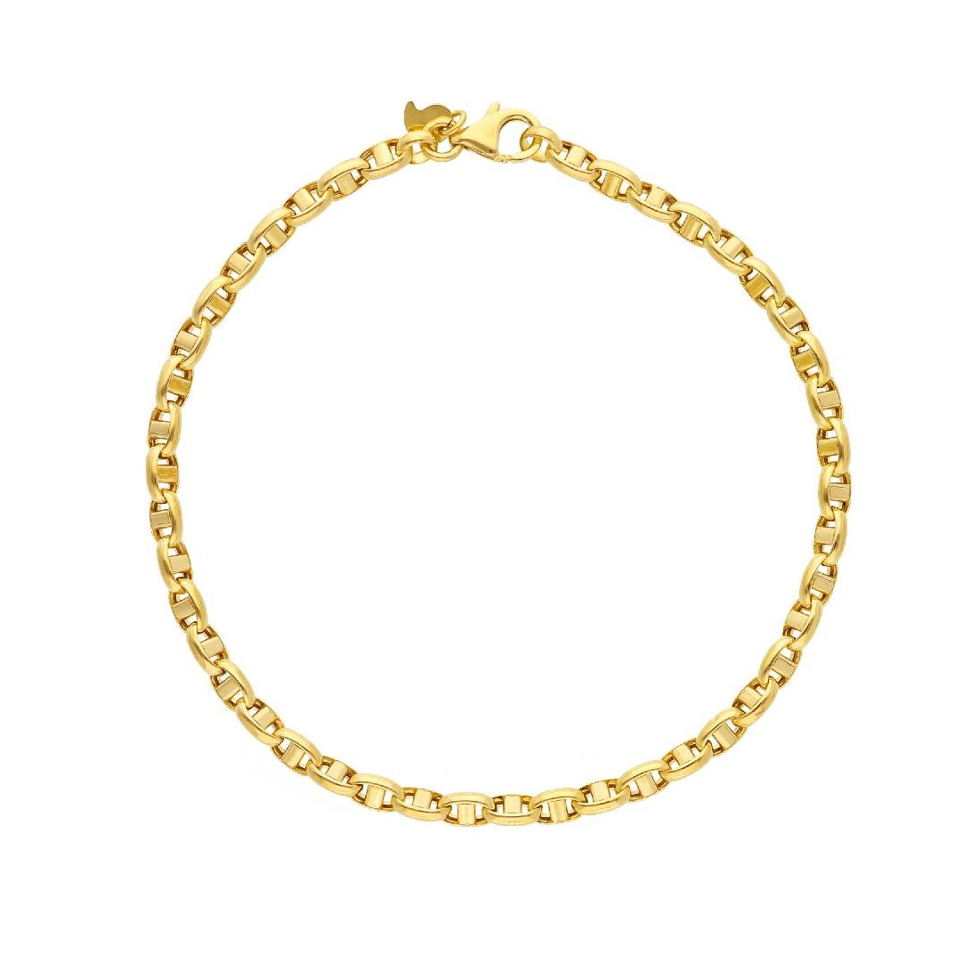 Bracciale catena traversino in oro giallo 375/°°°