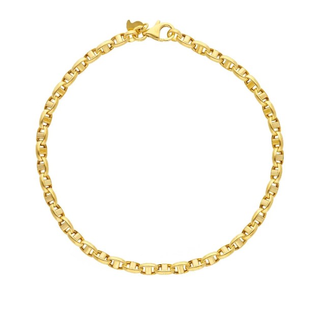 Bracciale catena traversino in oro giallo 375/°°°