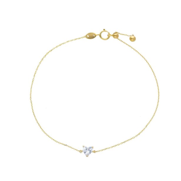 Bracciale in oro giallo 375/ooo e zirconia cubica con cuore