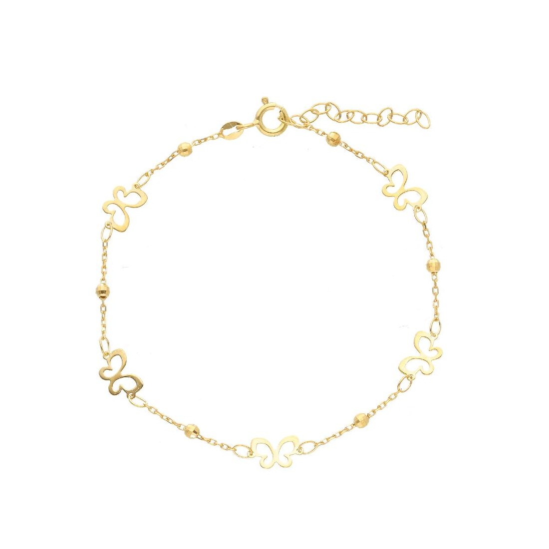 Bracciale in oro giallo 375/ooo con farfalla