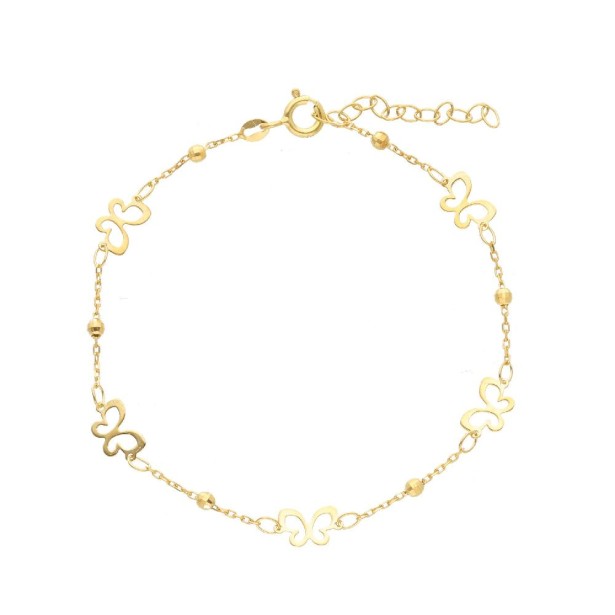 Bracciale in oro giallo 375/ooo con farfalla