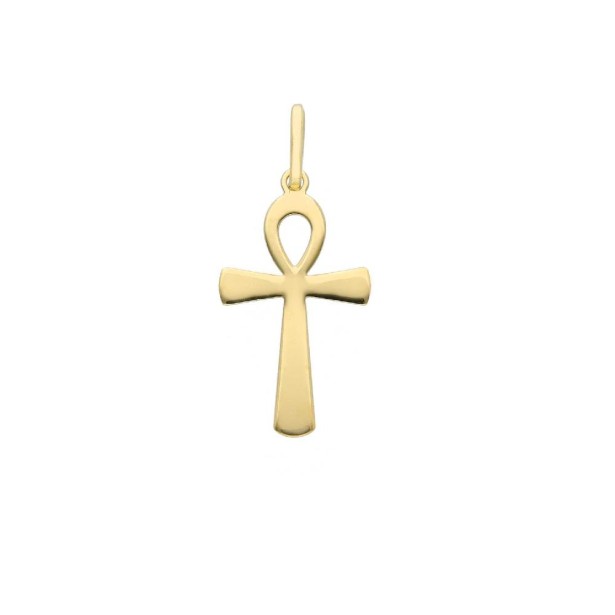 Ciondolo in oro giallo 375/°°° con croce della vita