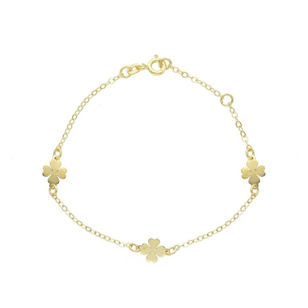 Bracciale in oro giallo 375/°°° con quadrifoglio