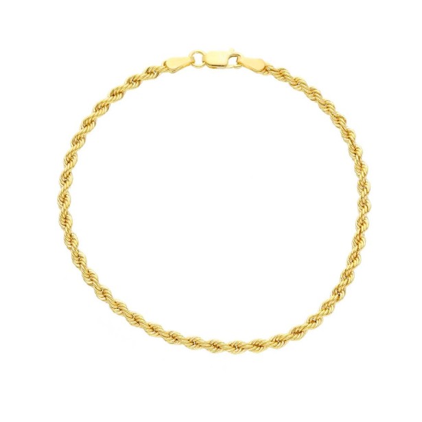 Bracciale catena corda in oro giallo 375/ooo
