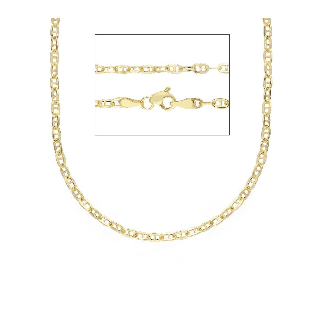 Catena traversino in oro giallo 375/°°°