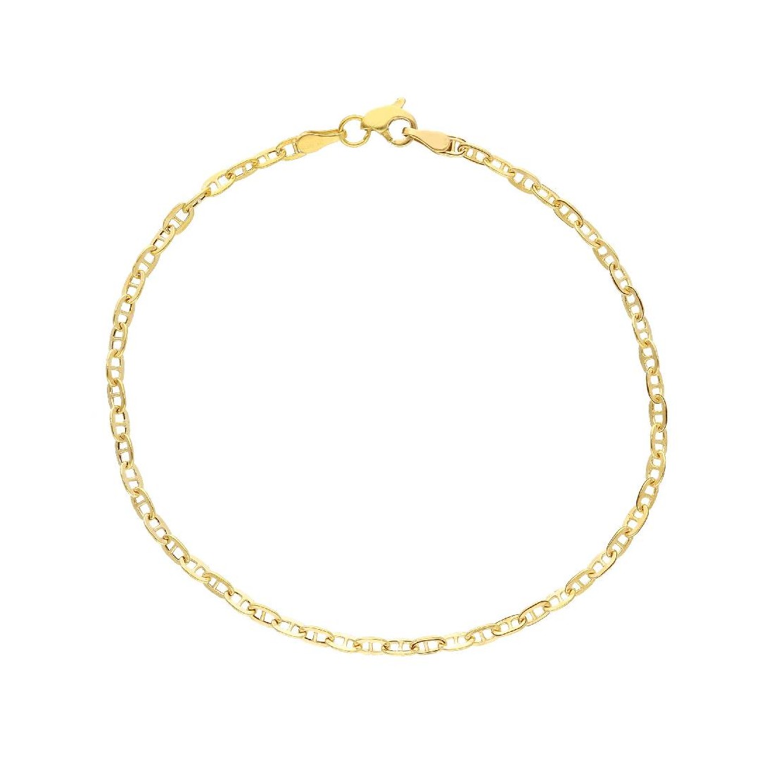 Bracciale catena traversino in oro giallo 375/°°°