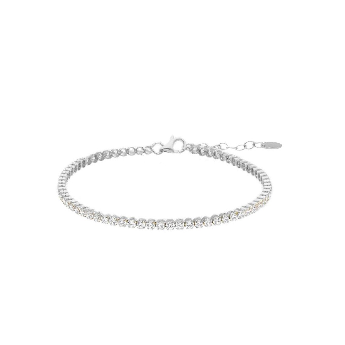 Bracciale tennis in oro bianco 375/ooo e zirconia cubica