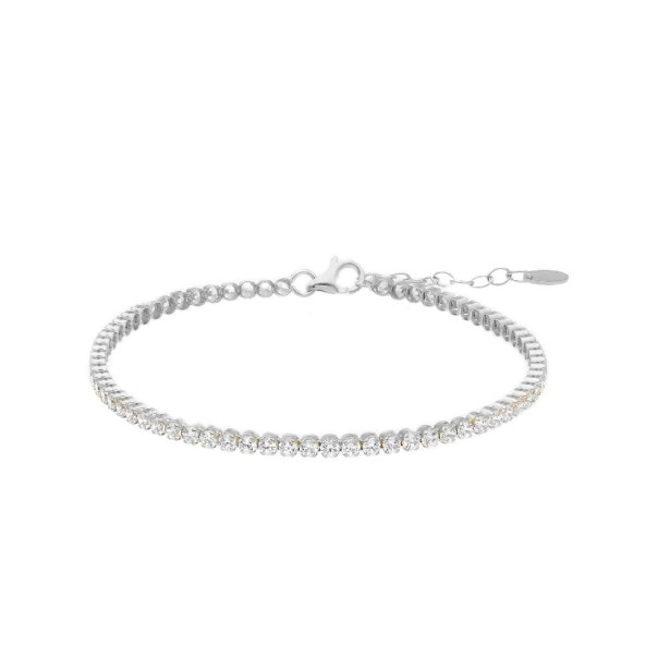 Bracciale tennis in oro bianco 375/ooo e zirconia cubica
