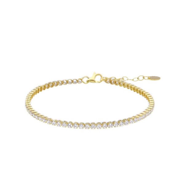 Bracciale tennis in oro giallo 375/ooo e zirconia cubica