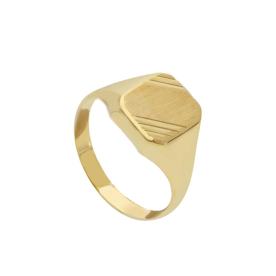 Anello chevalier in oro giallo 375/ooo