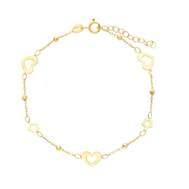 Bracciale in oro giallo 375/°°° con cuore